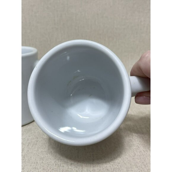 VTG REGO White Heavy Restaurant Ware Coffee Mug Cup Set Of 2 Chunky Chubby - Picture 5 of 11
